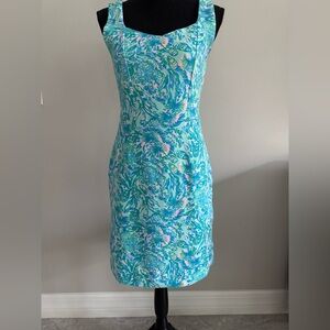 Lilly Pulitzer Del Rey Shift Dress Coral of the Story Sz S